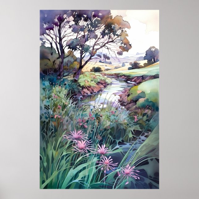 Affiche Aquarelle de paysage  (Devant)