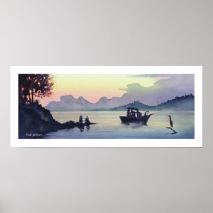 Affiche Aquarelle de paysage "de courbure de Tillamook"