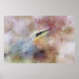Affiche Aquarelle de poisson tropicale hawaïenne - Hawaïen