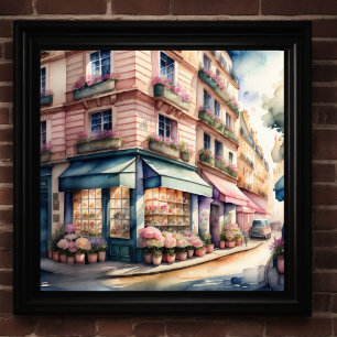 Affiche Aquarelle de rue parisienne