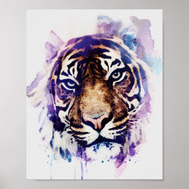 Affiche Aquarelle de tigre (Devant)