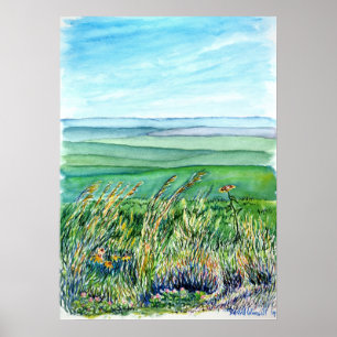 Affiche Aquarelle des Prairies
