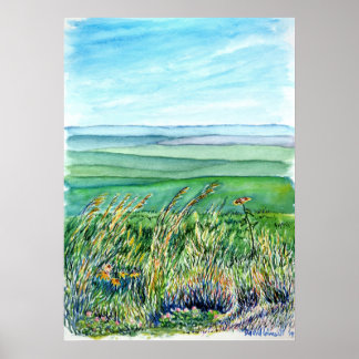 Affiche Aquarelle des Prairies