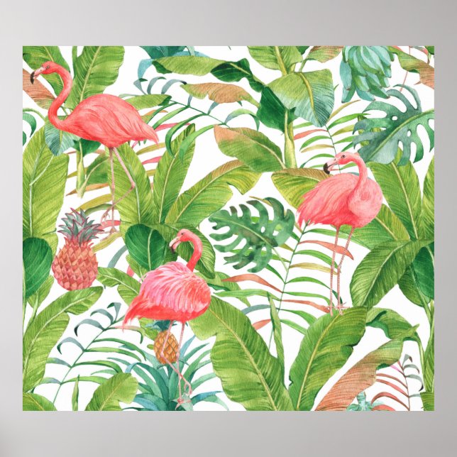 Affiche Aquarelle dessinée à la main sans couture motif av (Devant)