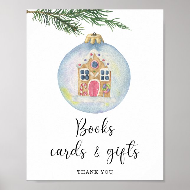 Affiche Aquarelle d'hiver - livres cartes et cadeaux (Devant)