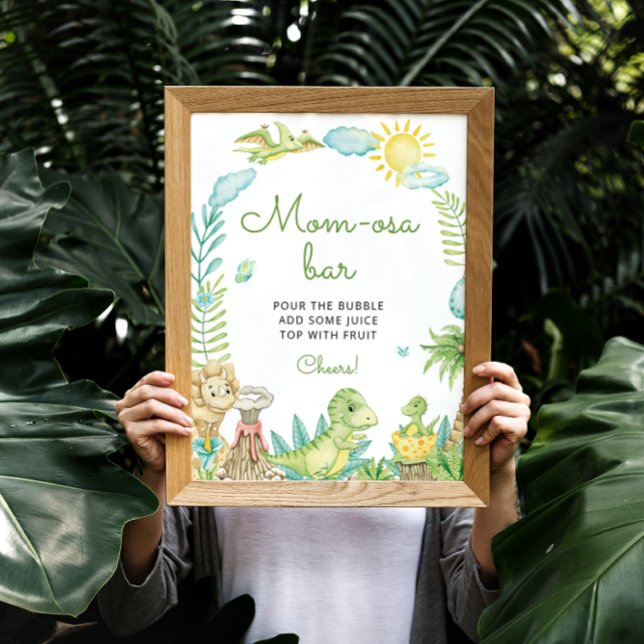 Affiche Aquarelle Dinosaur Maman-osa Bar (Créateur téléchargé)