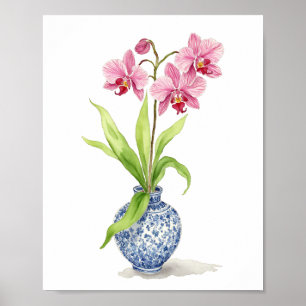 Affiche Aquarelle d'orchidée rose
