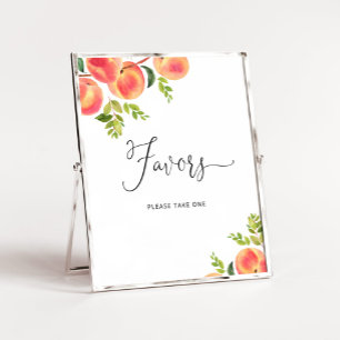 Affiche Aquarelle douce petite pêche Symbole Faveur