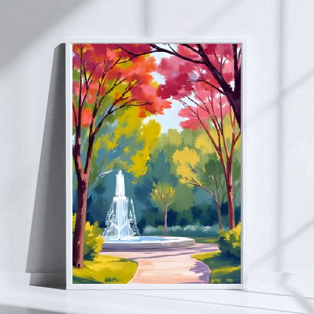 Affiche Aquarelle du feuillage d'automne du parc d'automne (Créateur téléchargé)