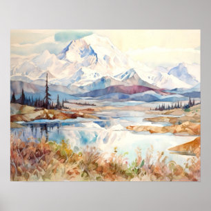 Affiche Aquarelle du Parc national Denali