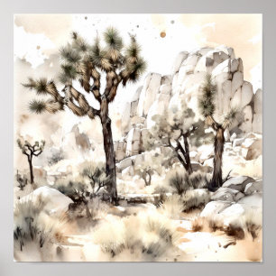 Affiche Aquarelle du parc national Joshua Tree