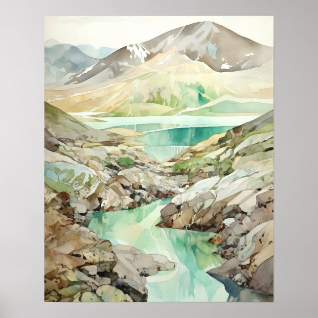 Affiche Aquarelle du Parc national Katmai (Devant)