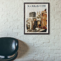 Aquarelle du Vintage voyage de Kansas City