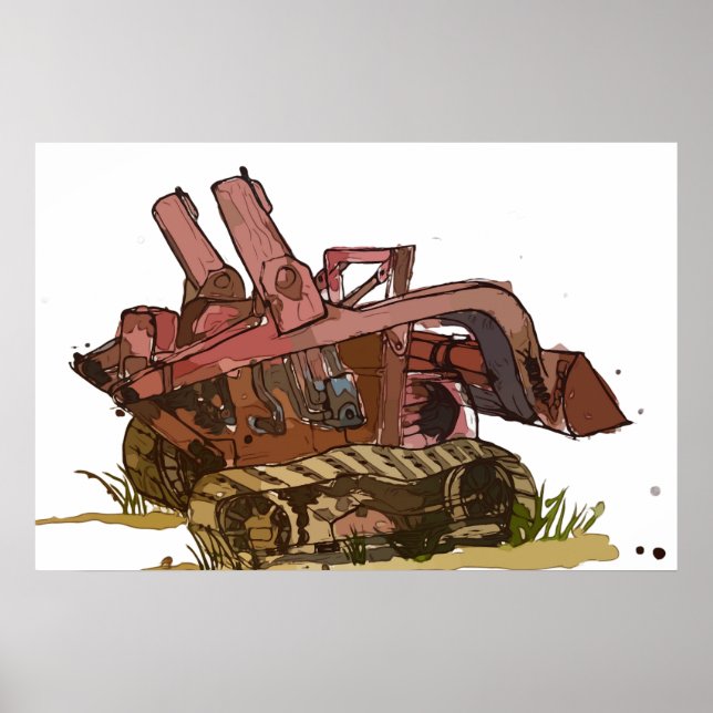Affiche Aquarelle d'un chat orange traceur d'itinéraire (Devant)