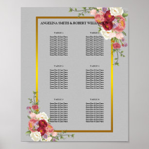 Affiche Aquarelle Dusty Gris Or Blush Pos Mariage