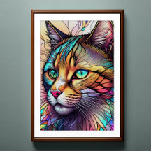Aquarelle en verre teint Style Cat II 2:3