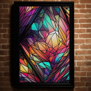 Affiche Aquarelle en verre tendu Style géométrique Abstrai