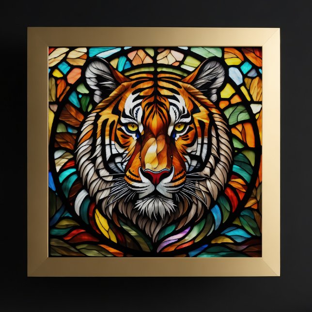 Affiche Aquarelle en verre tendu Tigre (Créateur téléchargé)