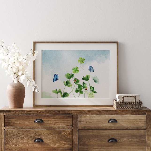 Affiche Aquarelle et papillons (Créateur téléchargé)