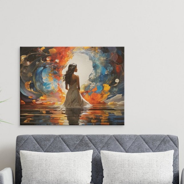 Affiche Aquarelle Ethérée Femme Abstraite dans l'eau (Créateur téléchargé)