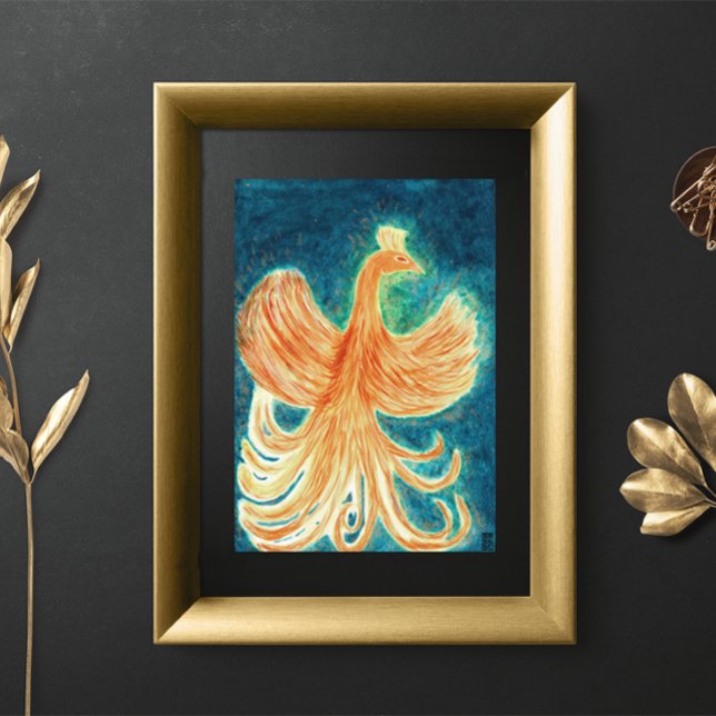 Affiche Aquarelle étoilée bleu levant Phoenix (Créateur téléchargé)