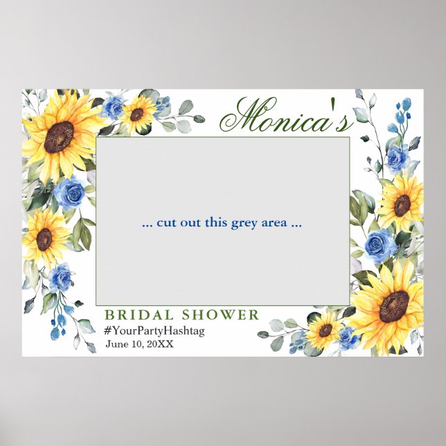 Affiche Aquarelle Eucalyptus Fête des mariées cadre photo (Devant)