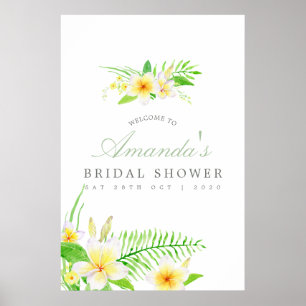 Affiche Aquarelle exotique Frangipani Fête des mariées Bie
