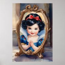 Aquarelle Fairytale Bébé Blanche neige
