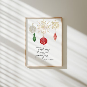 Affiche Aquarelle Festif verset de la bible Luke