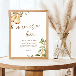 Affiche Aquarelle Fête des mariées de poires florales Mimo
