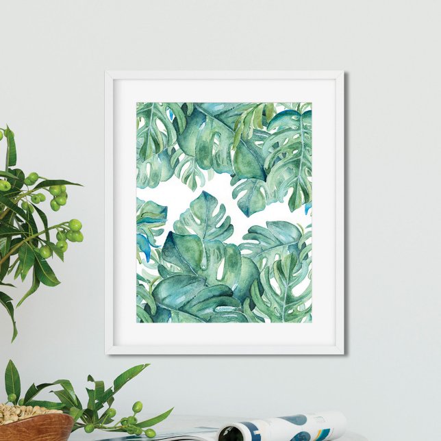Affiche Aquarelle Feuilles tropicaux (Créateur téléchargé)