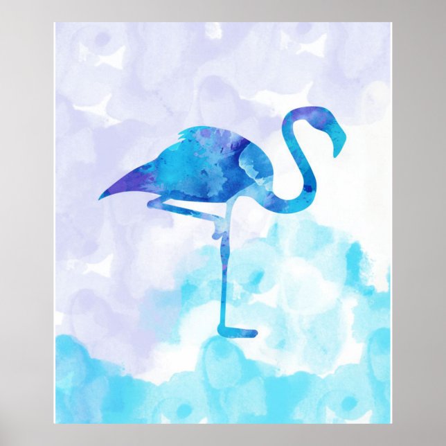 Affiche Aquarelle Flamant rose Abstrait cadeaux amateurs (Devant)