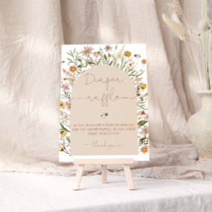 Affiche Aquarelle Fleur sauvage Baby shower Déchets Raffin