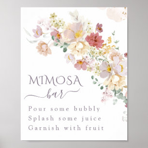 Affiche Aquarelle Fleur sauvage mimosa nuptiale de printem