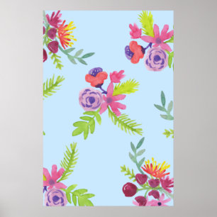 Affiche Aquarelle Fleur sauvage Motif Legs Enveloppement P