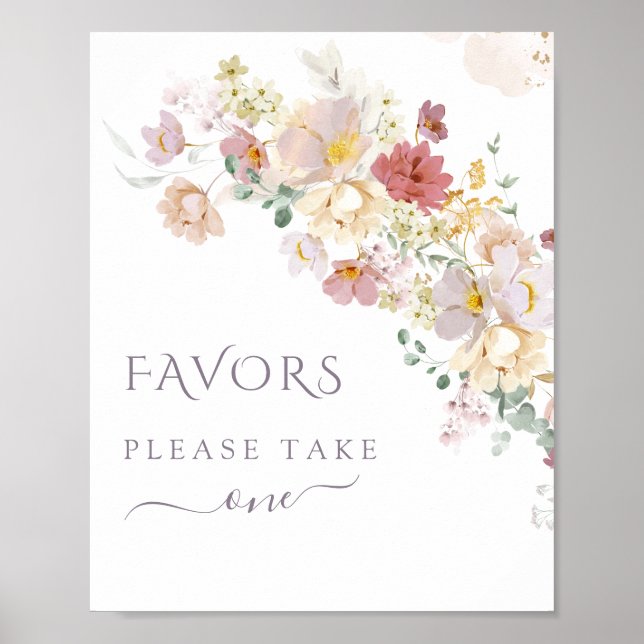 Affiche Aquarelle Fleur sauvage Purple Spring Bridal faveu (Devant)