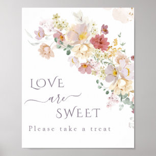 Affiche Aquarelle Fleur sauvage Purple Spring Bride traite