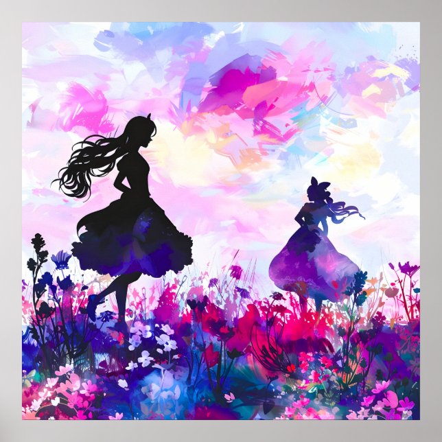 Affiche Aquarelle fleur sauvage Wonderland (Devant)