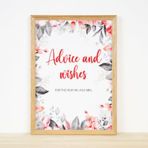 Affiche Aquarelle Fleurs conseils et souhaits pour les jeu