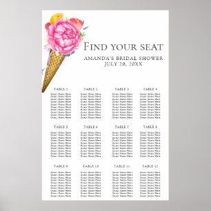 Affiche Aquarelle fleurs glace