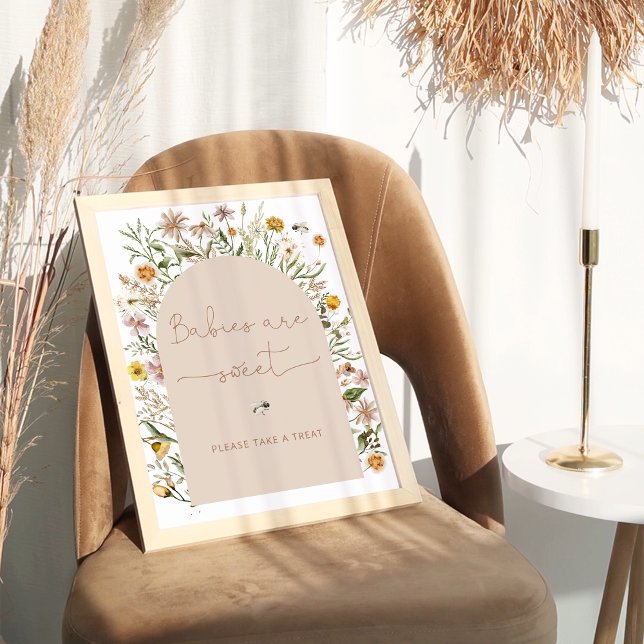 Affiche Aquarelle Fleurs sauvages Boho Baby sont doux (Créateur téléchargé)