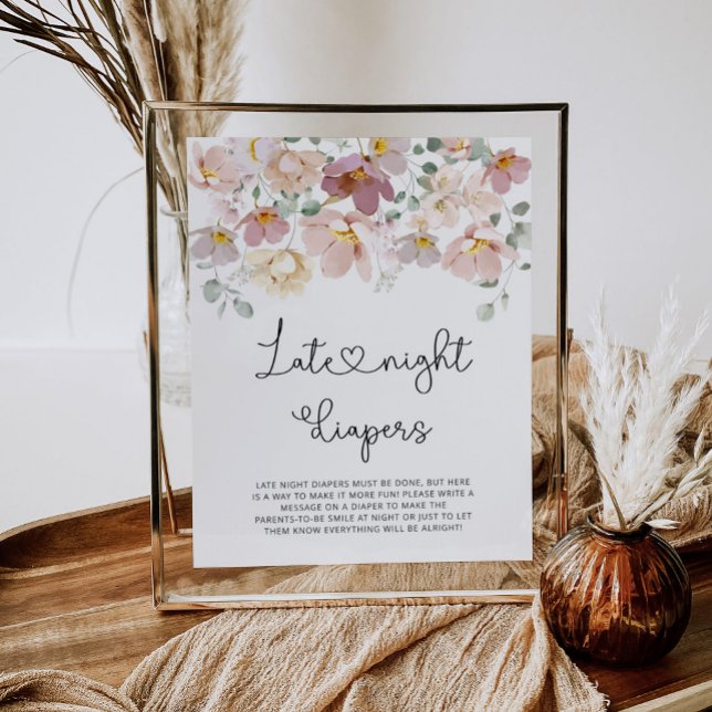 Affiche Aquarelle fleurs sauvages Late nuit couches jeu Po (Créateur téléchargé)