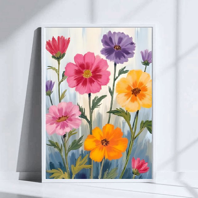 Affiche Aquarelle Fleurs Sauvages | Peinture de Champ de F (Créateur téléchargé)