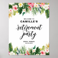 Aquarelle Fleurs tropicales Accueil Retraite