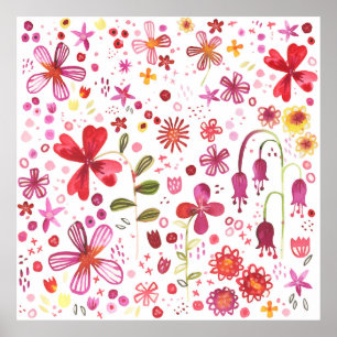Affiche Aquarelle Floral Art Moderne Motif