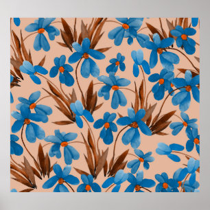 Affiche Aquarelle Floral Été Imprimer Motif