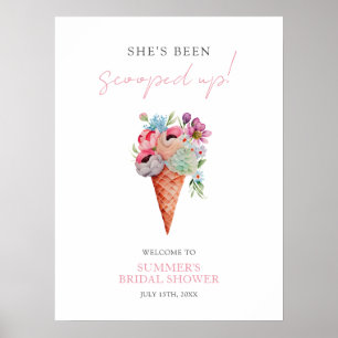 Affiche Aquarelle Floral Glace Fête des mariées Bienvenue