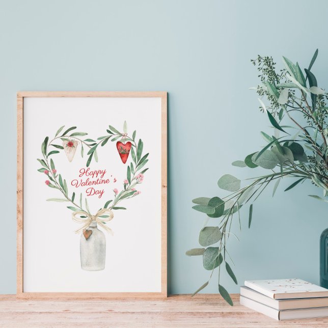 Affiche Aquarelle Floral Heart Valentine (Créateur téléchargé)