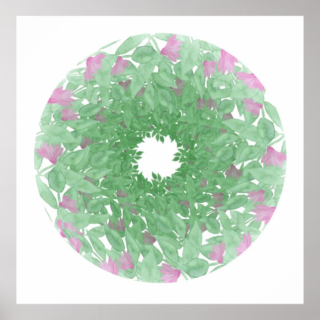 Affiche Aquarelle Floral Mandala (Devant)