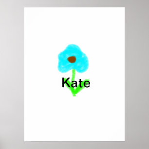 Affiche Aquarelle florale colorée ajouter le nom texte